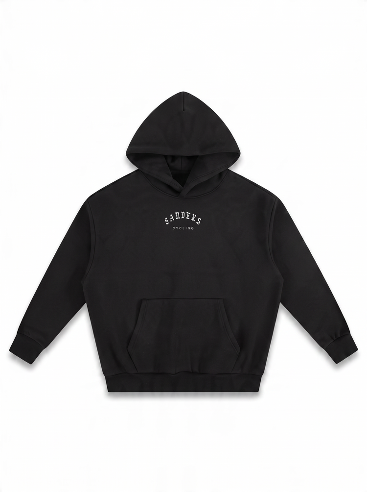 SANDERS Cycling black 500 gsm heavyweight fleece hoodie