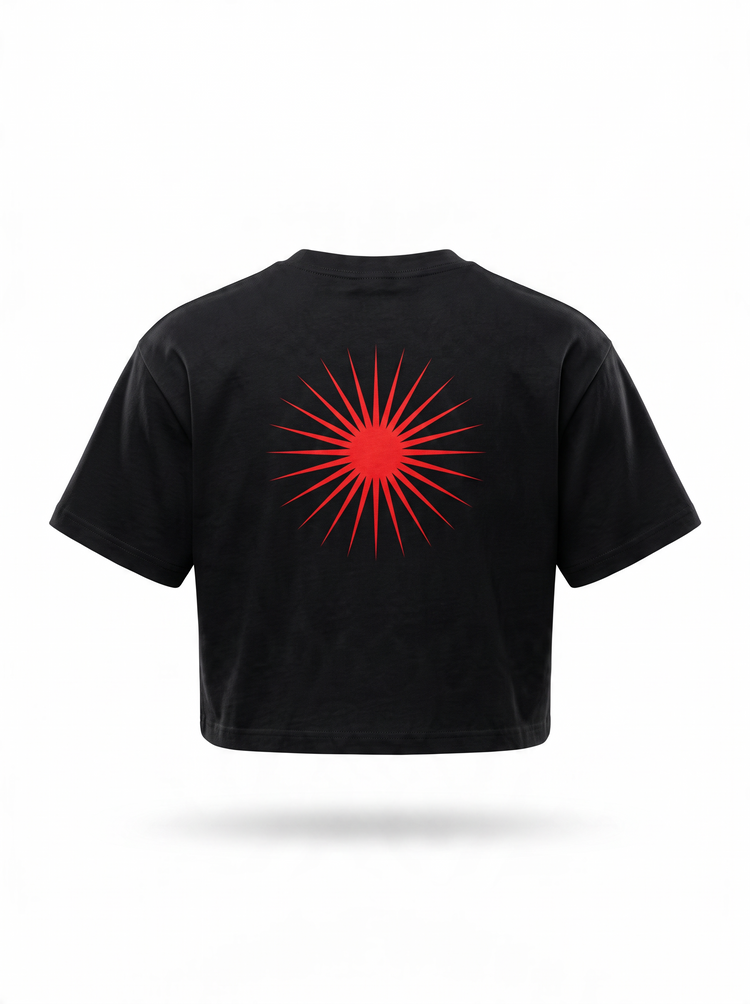 SANDERS Cycling black boxy tee graphic detail