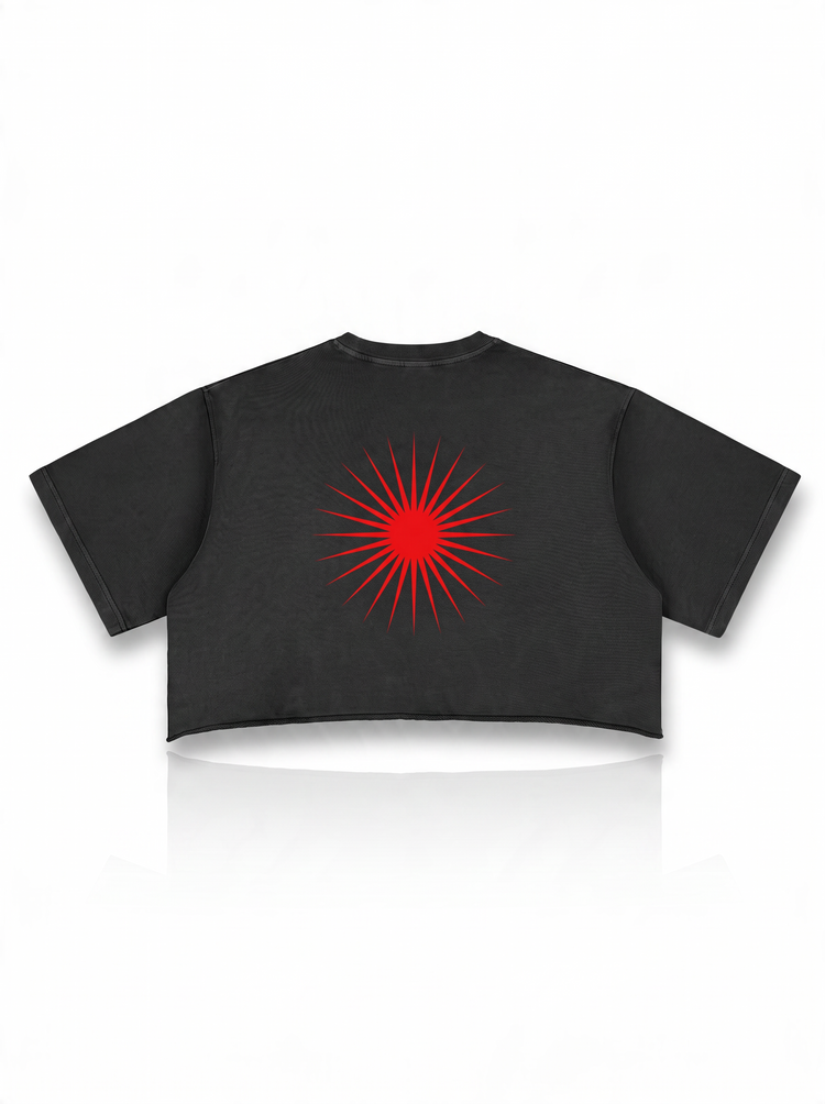 SANDERS Cycling women's black crop top graphic detail